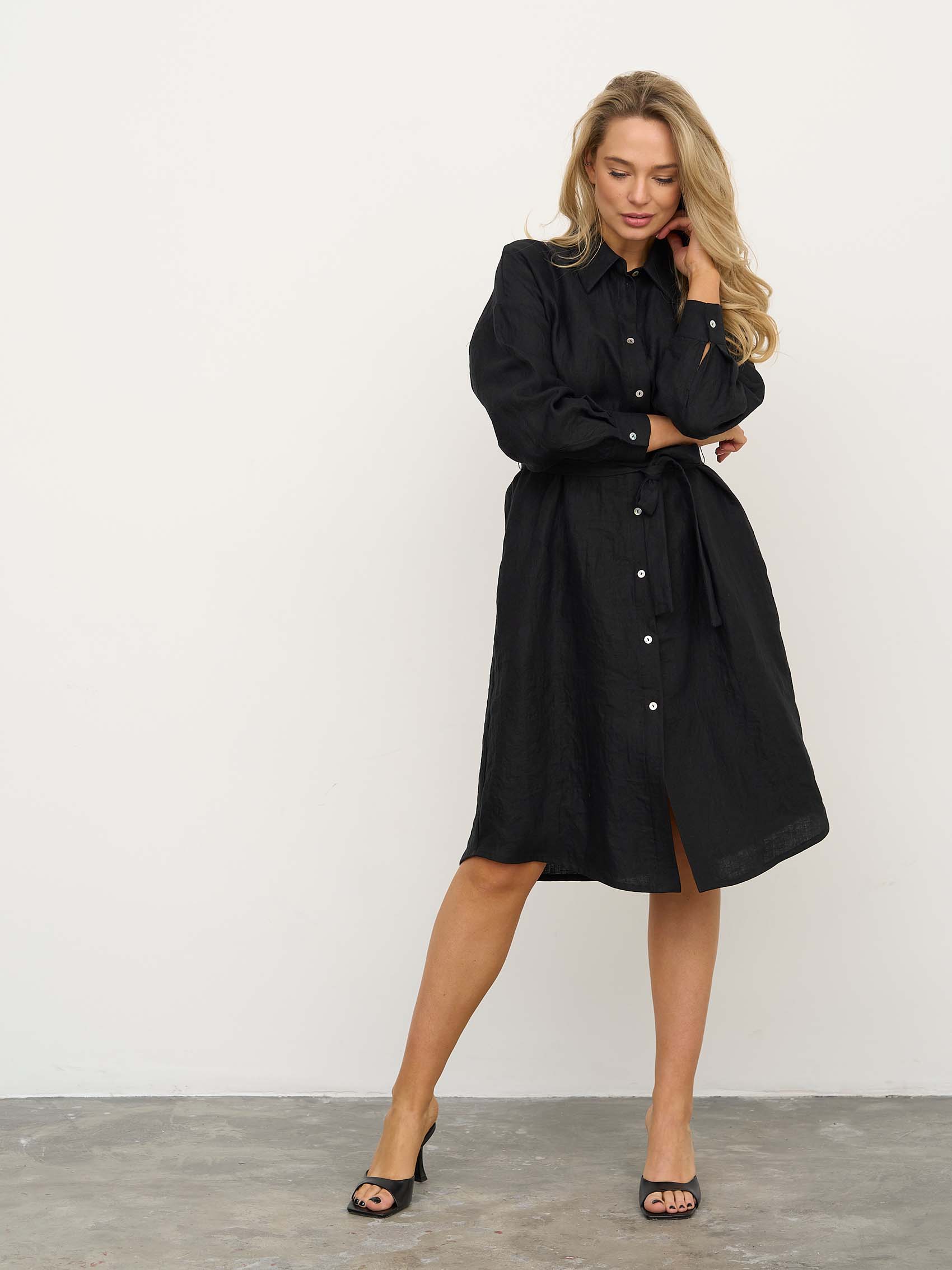 Black_linen_shirtdress