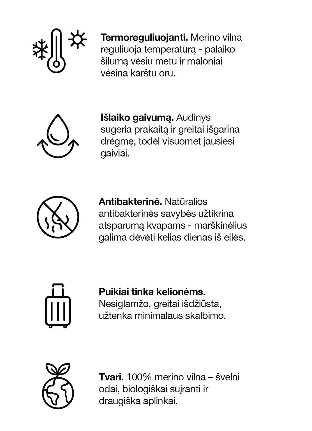 Melsvi Merino Vilnos Marškinėliai Magnus Atella.lt