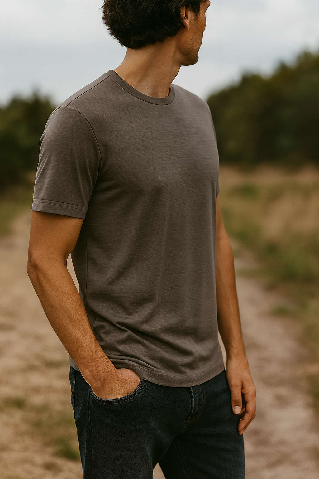 Taupe Merino Vilnos Marškinėliai Magnus Atella.lt