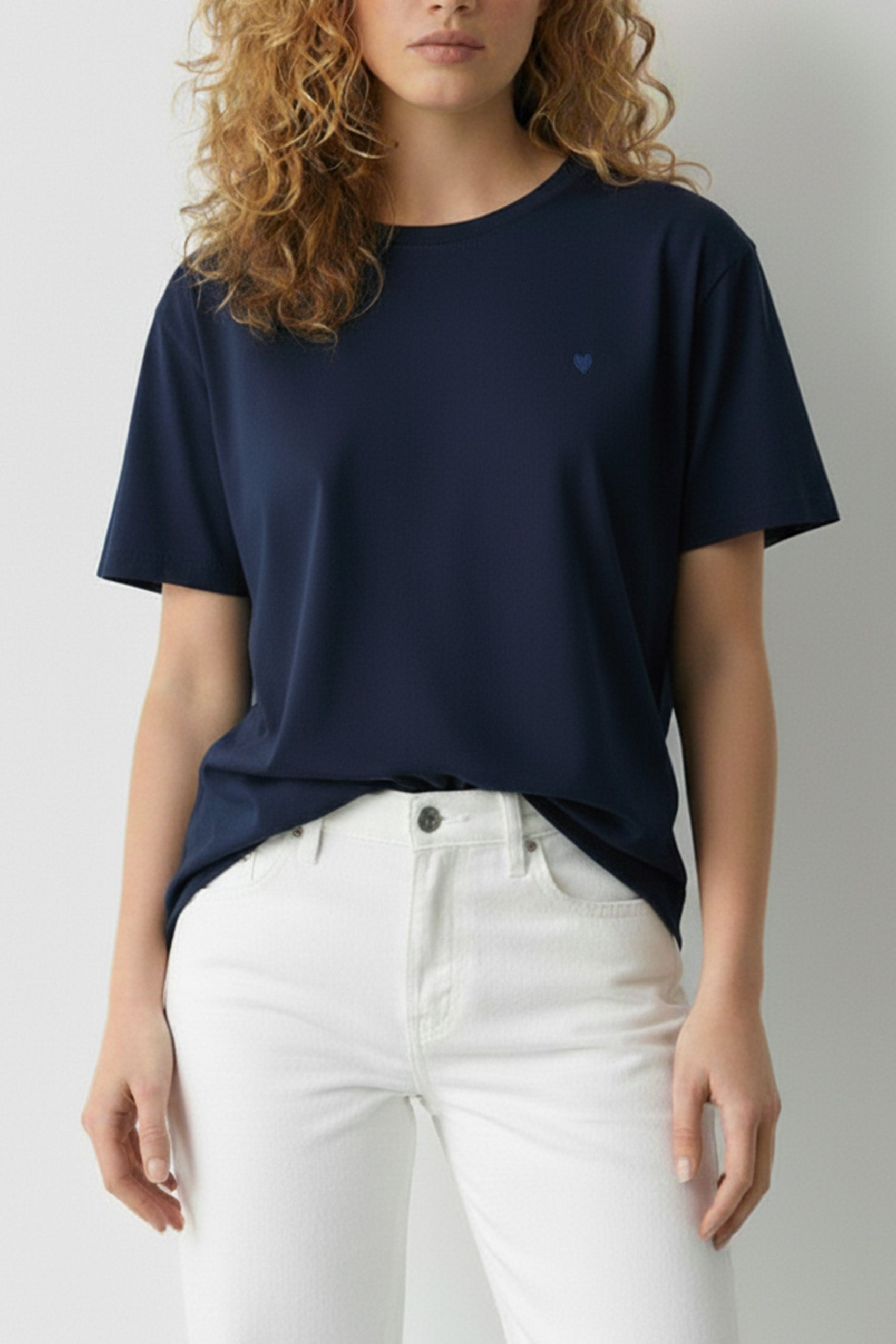 Tamsiai Mėlyni Marškinėliai Love atellalt