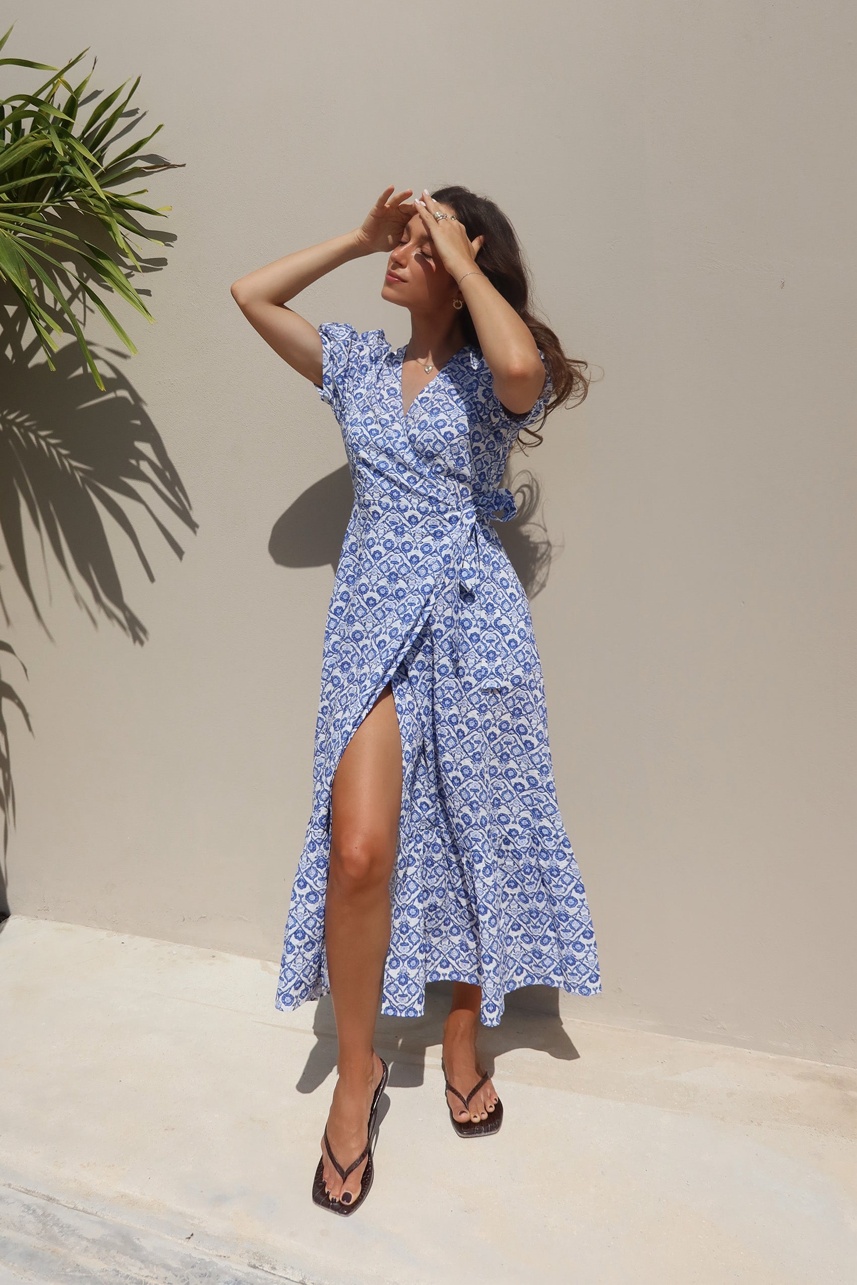 Mėlyna Gėlėta Suknelė Cecile atellalt