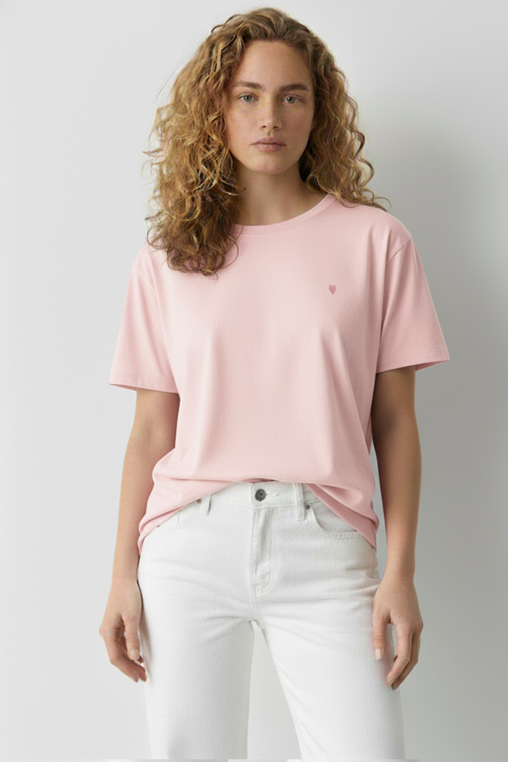 Šviesiai Rožiniai Marškinėliai Love atellalt